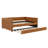 Full XL Size Upholstered Daybed With Trundle And LED-1286392872