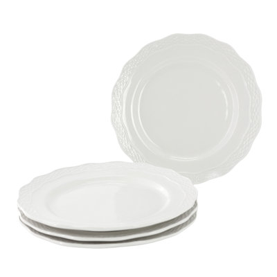 Ensemble de 4 assiettes à dessert en blanc 4 pièces Martha Stewart