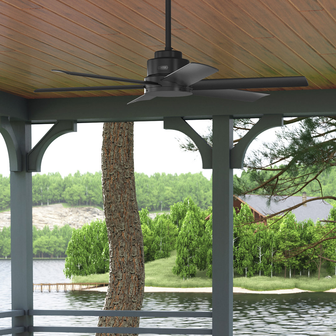 Kennicott 52" 6 - Blade Modern Outdoor / Indoor Ceiling Fan with Wall Control Hunter Fan 