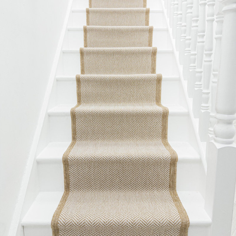 Stair Runner Geometric Flatweave Area Rug, Runner 60 x 690 cm