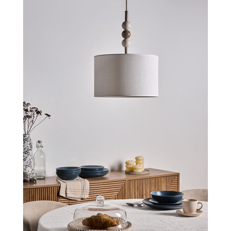 Pendant Lamp LOKY Metal White/ Beige