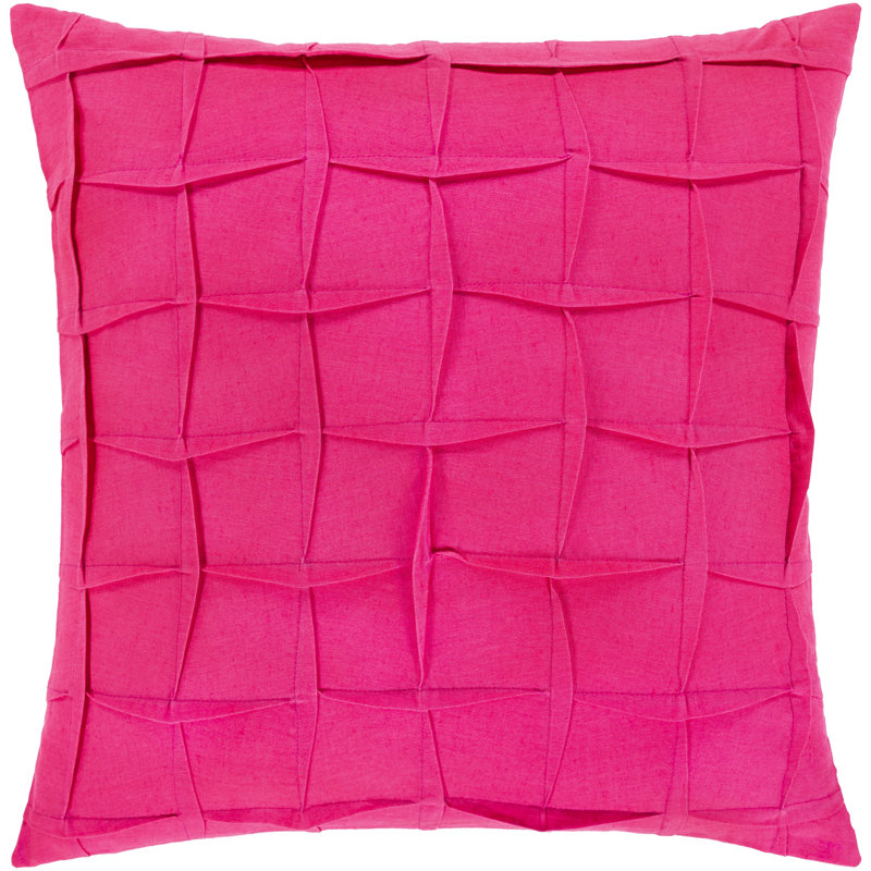 Housse de coussin Halen, Rose vif, Duvet, H 20 po x l 22 po