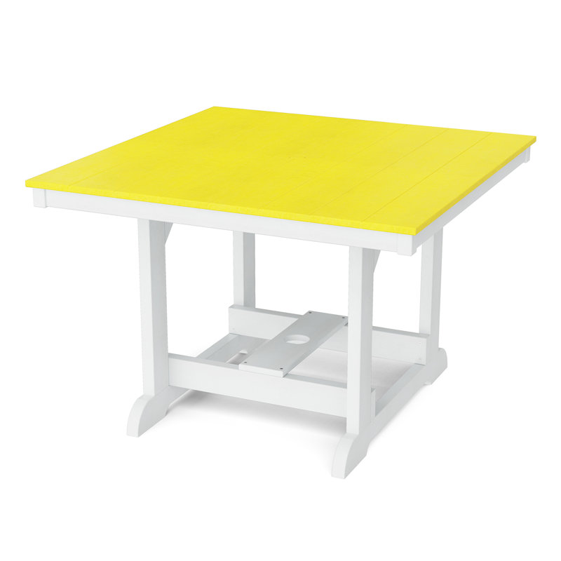 Heritage 5-Piece 44" x 44" Dining Set, Lemon Yellow/White