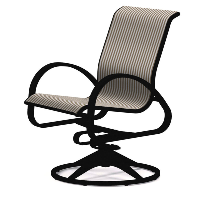 Fauteuil de patio pivotant Hiraku, Brun clair, Noir texturé