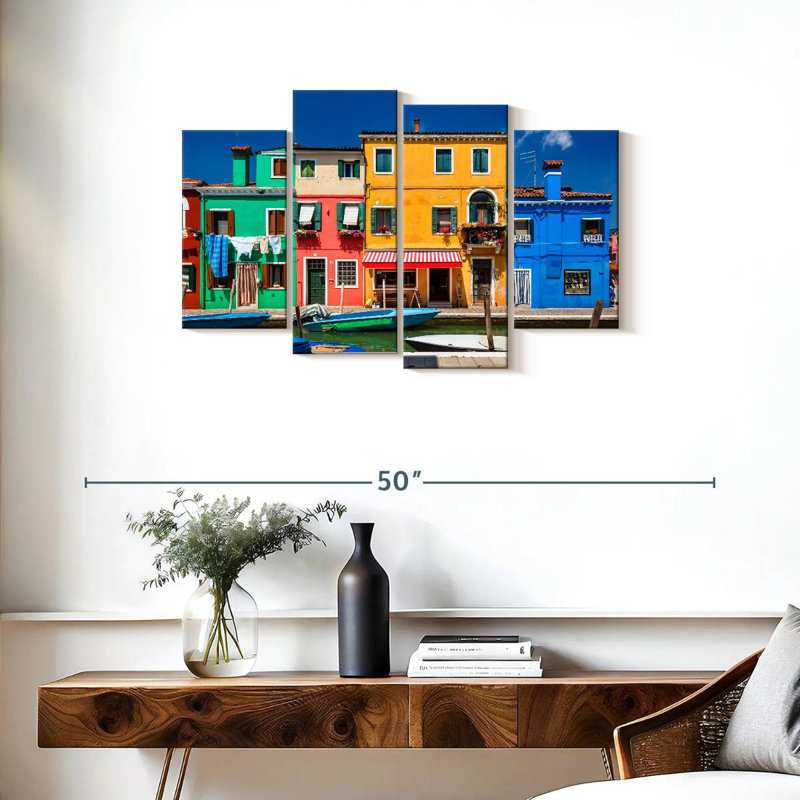 Lilie Burano Island Buildings, H 22 po x l 36 po