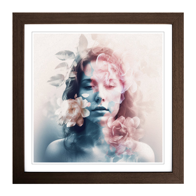 Single Picture Frame Print on Wood, Walnut