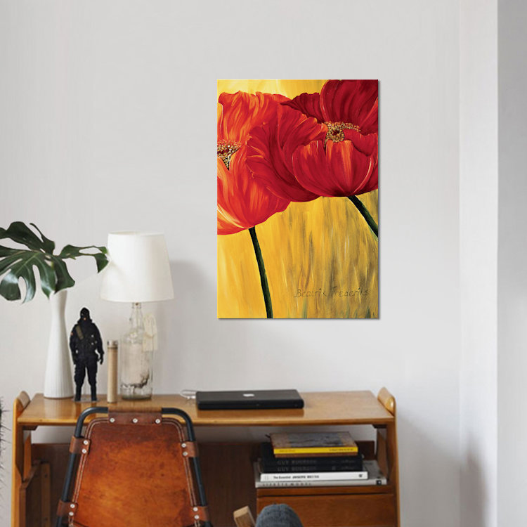 « danse tulipes ii », impression sur toile, H 60 po x l 40po x P 1,5 po, Toile tendue, Pas de tapis