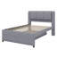 Lit plateforme tapissier avec lit gigogne-413692911