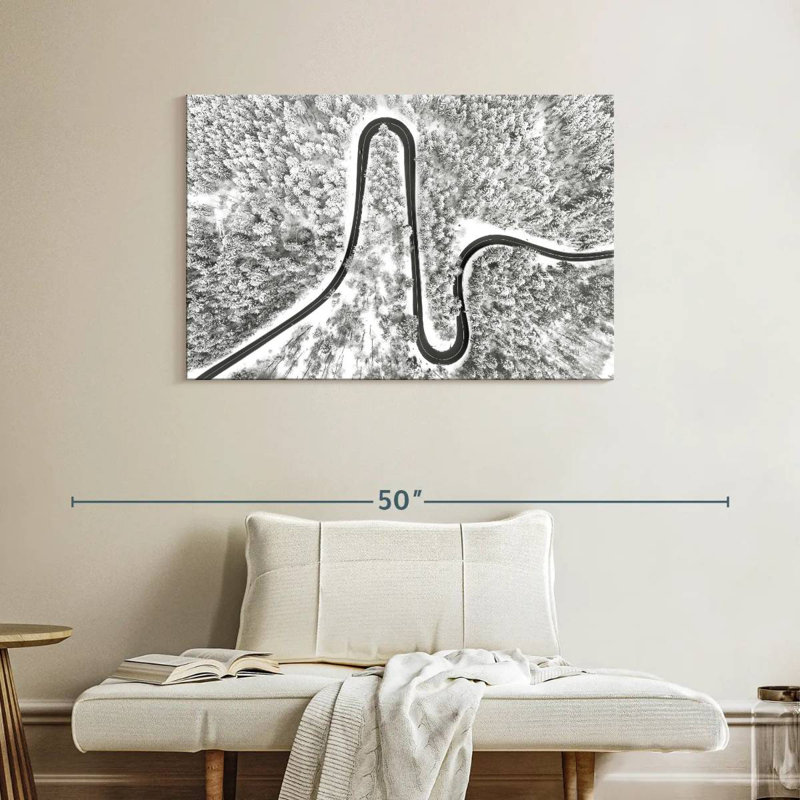 Mehar Road In Snow Forest, 26" H x 39" W