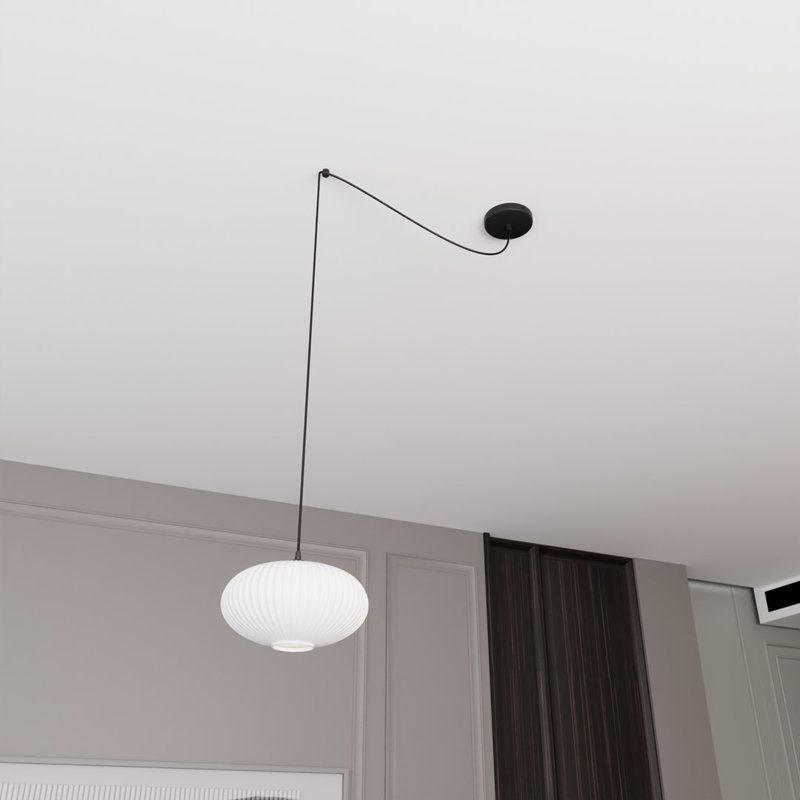Sartore 1 - Light Matte Black Pendant, Matte Black/Opal