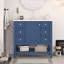 Ensemble de meuble-lavabo 36 po avec lavabo, une armoire et trois tiroirs, bois massif et panneau de fibres à densité moyenne-1034321915
