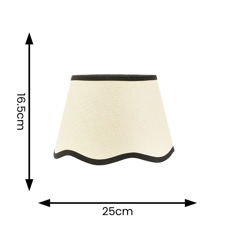 16.5cm H Fabric Empire Lamp Shade ( Slip-On ), Natural/Black