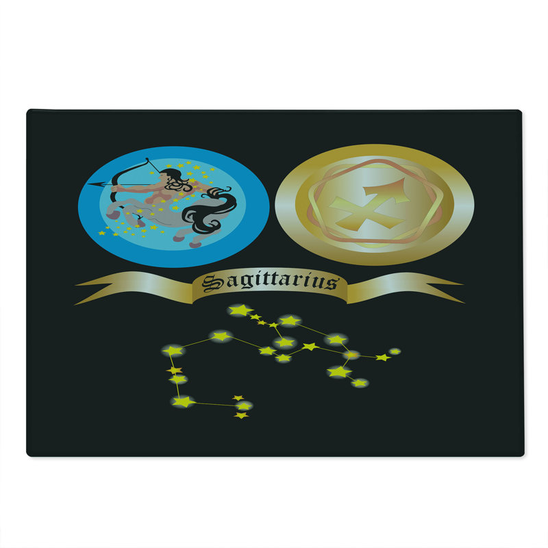Ambesonne Sagittarius Cutting Board Large Size Mythical Centaur Multicolor