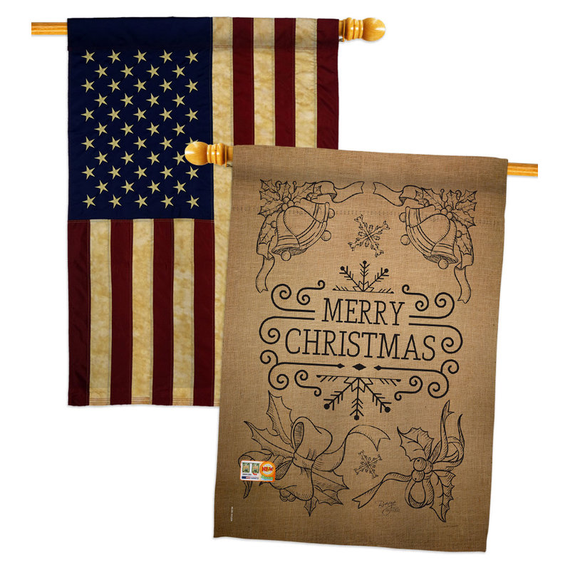 Double Sided 40'' H x 28'' W Polyester Christmas House Flag