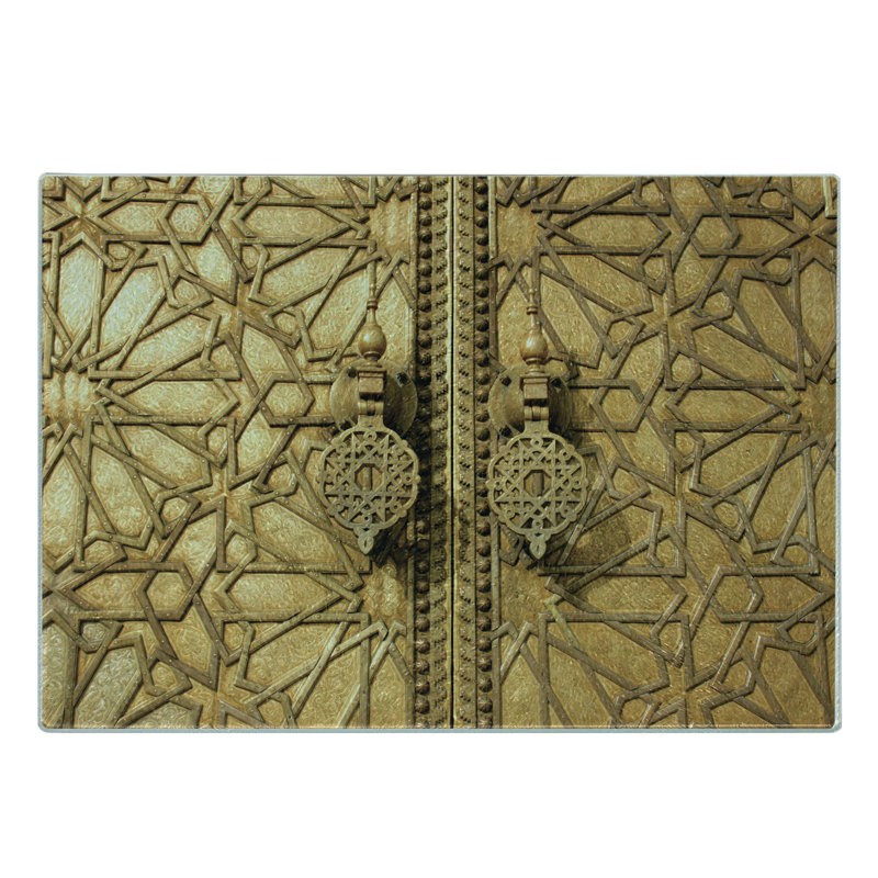 Planche à découper en verre trempé marocain Ambesonne