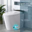 Toilette intelligente une pièce sans réservoir avec bidet intégré avec capteur de coup de pied de pied, couvercle à ouverture / fermeture automatique, séchoir à air chaud, veilleuse, chasse d'eau en cas de panne de courant, noir-125048858