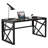 Justic Glass Top Metal Base Writing Desk