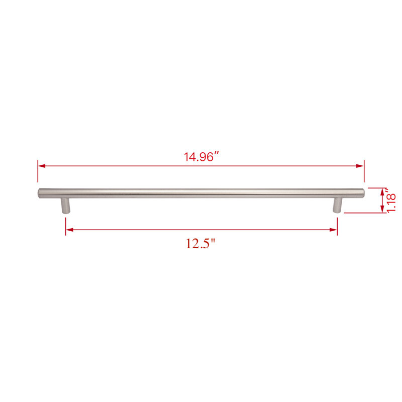 Utopia Alley Carli Pull Handle - Decorative Cabinet Drop Pull Handles For Cabinets And Drawers - Vintage Cabinet Hardware With Hand Finished Brushed Nickel - Metal Drawer Pull Handle, 12.5" Center To Center (Set Of 5)