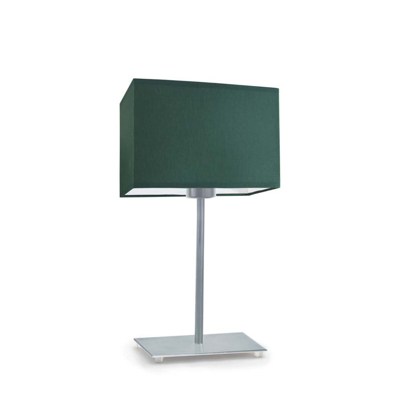 Asaya Metal Table Lamp, Bottle Green, Silver