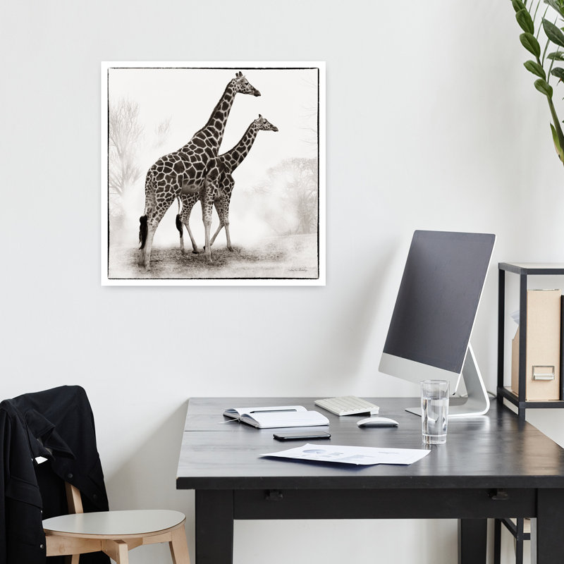 Girafe II, art contemporain de girafe, H 18 po x l 18 po
