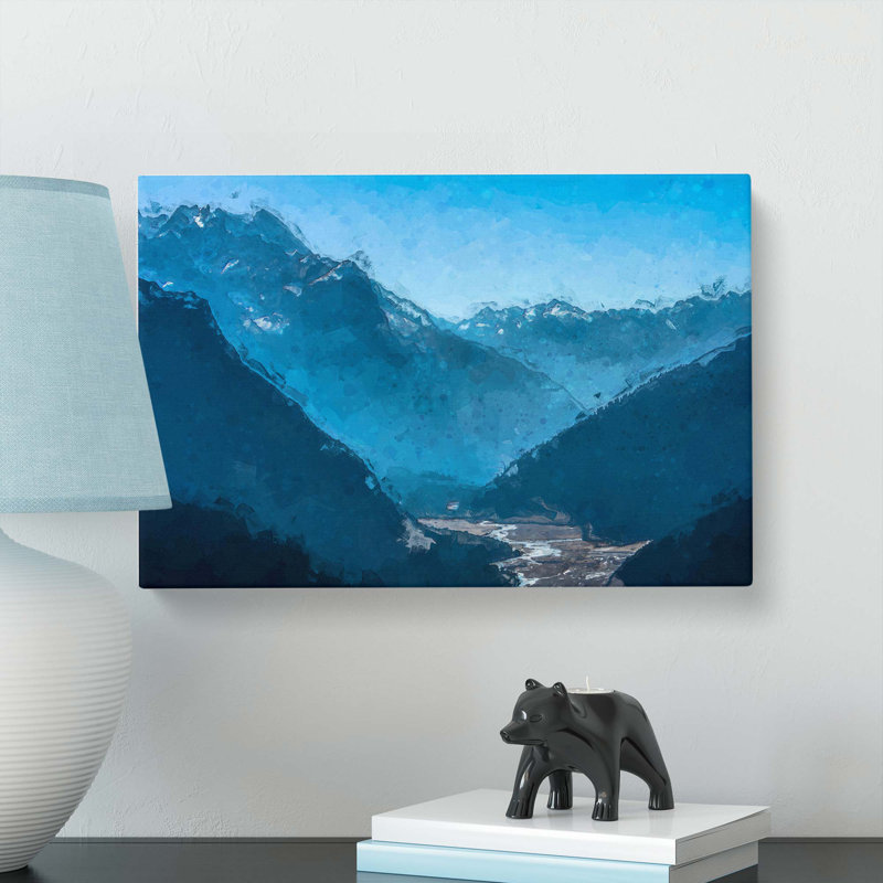 Blue Mountains In Sikkim India In Abstract - Wrapped Canvas Print, 60cm H x 91cm W x 3cm D
