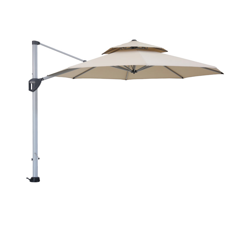 Parasol en porte-à-faux 129,92 po Rosealie, Beige