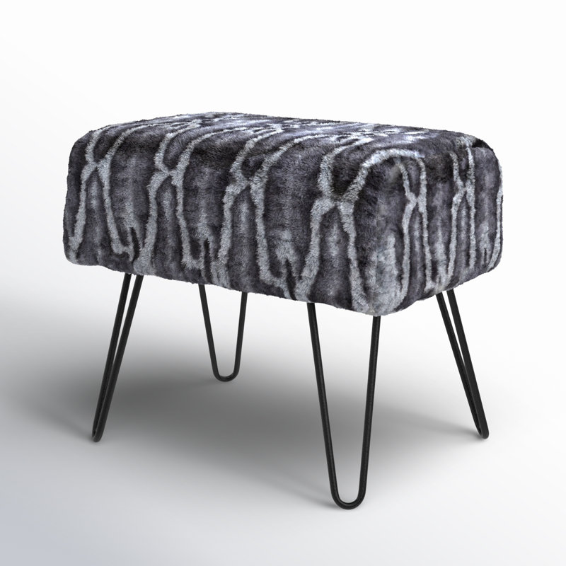 Greater Taree Upholstered Ottoman, Meru Geo Grey
