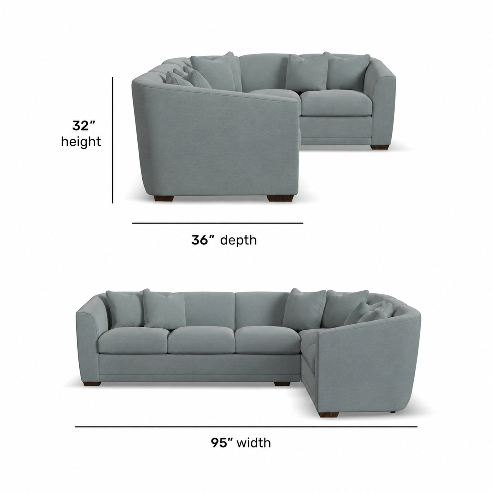 Sectional, Smokey Blue Livesmart