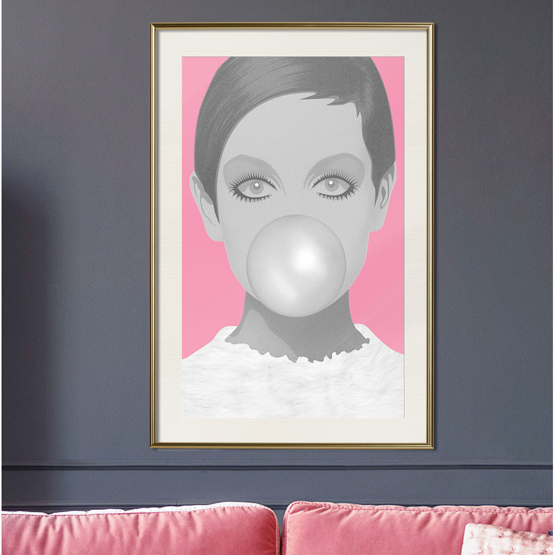 Gerahmter Grafikdruck Twiggy