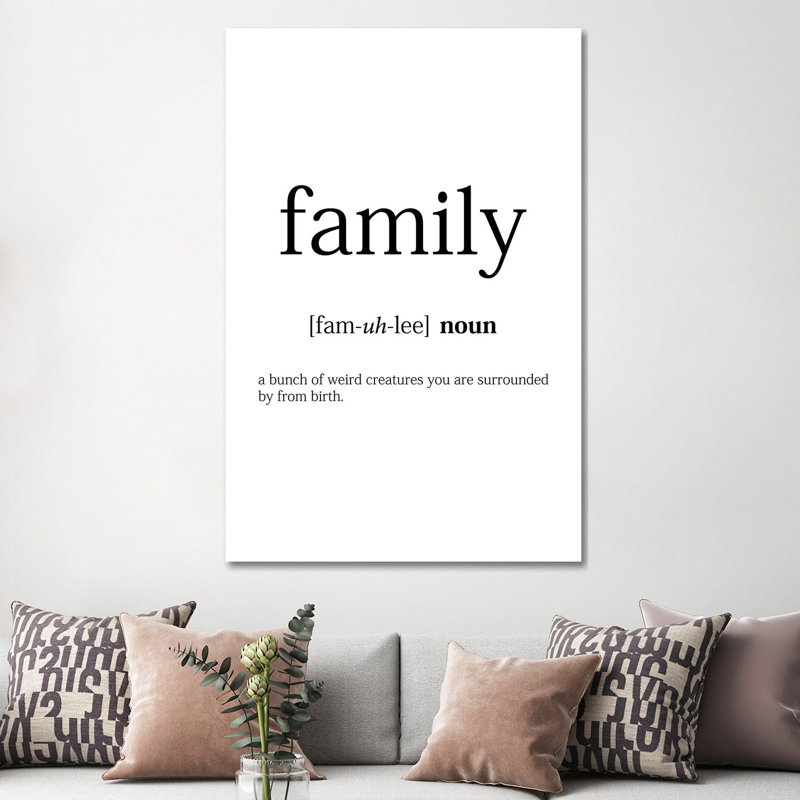 Family Meaning by Pixy Paper - Wrapped Canvas Print, 152.5 cm H x 101.5 cm W