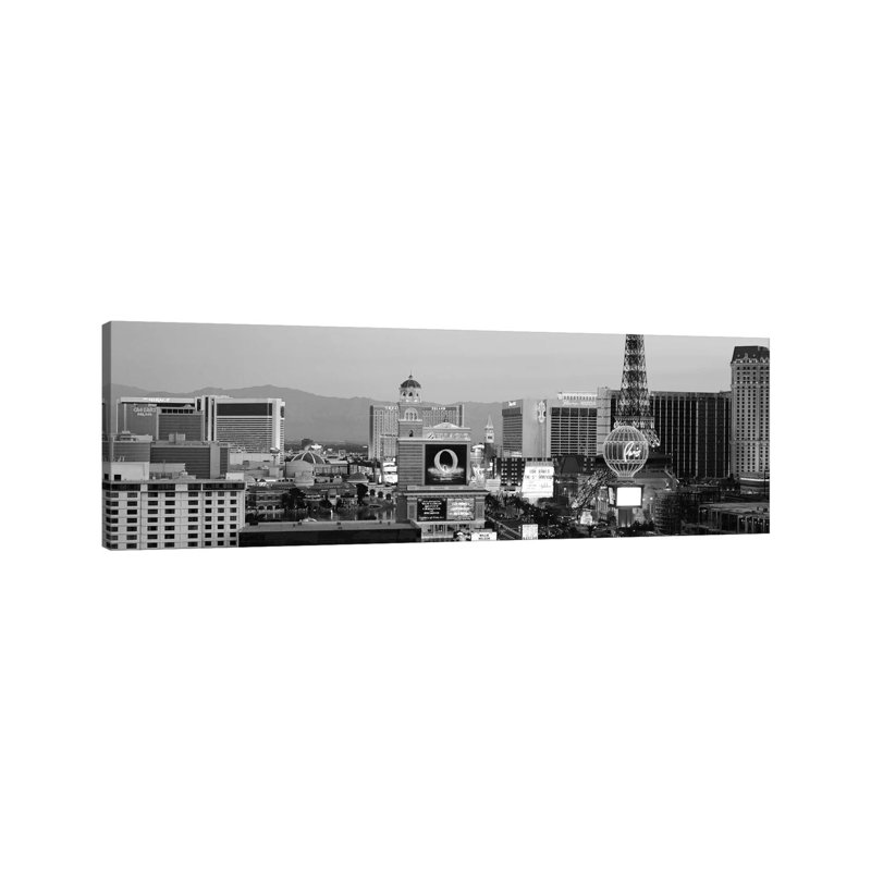 Las Vegas Skyline Cityscape - Wrapped Canvas Panoramic Print, 121.92 cm H x 40.64 cm W x 1.91 cm D