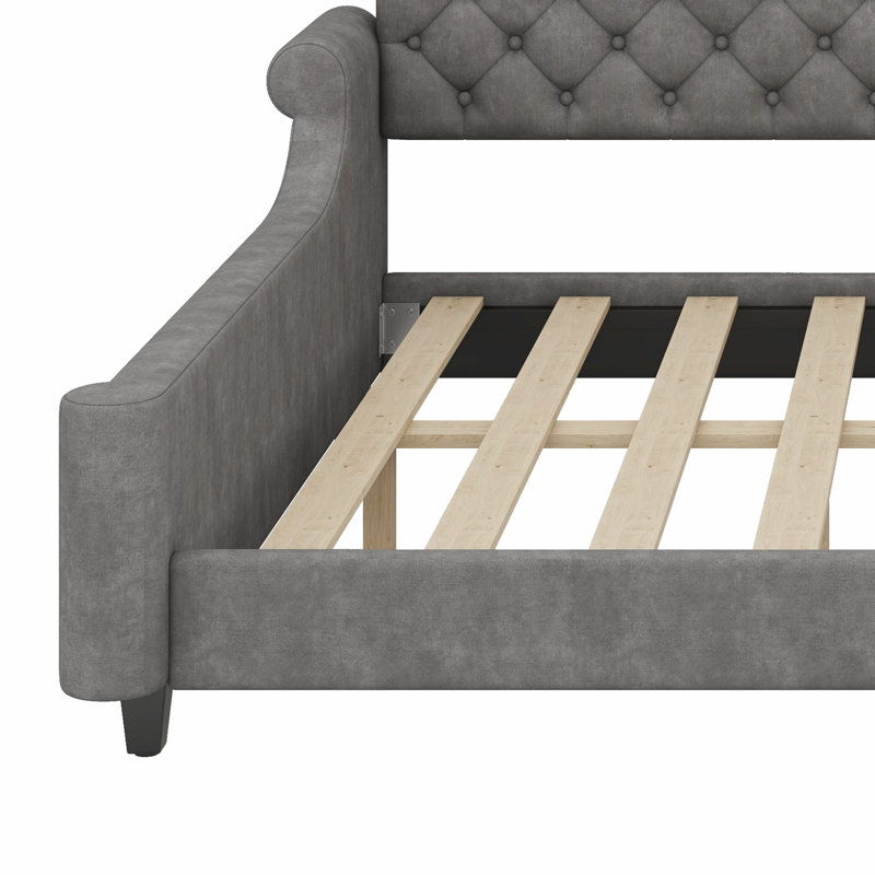 Modern Luxury Tufted Button Daybed, Queen, Gray