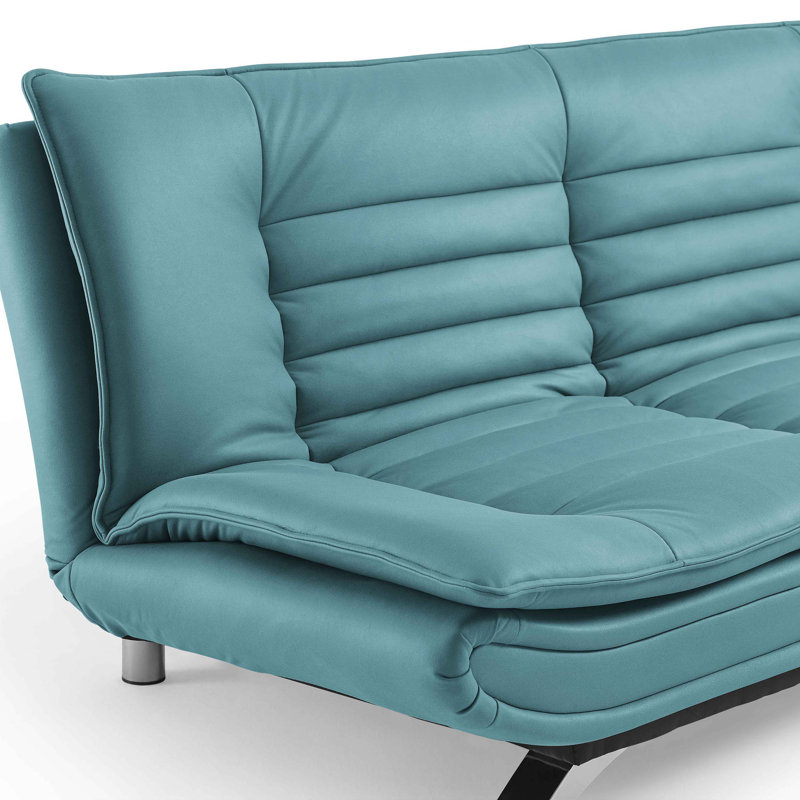 Bridglal 196.1Cm Wide Tight Back Convertible Sofa, Blue 100% Polyester