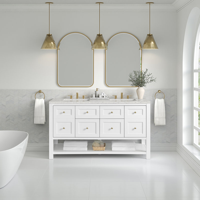 Breckenridge 60'' W Double Vanity, Eternal Jasmine Pearl, Bright White