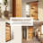 Full-Length Mirror With Storage Shelf And Hooks Multi-Functional Wall-Mounted Mirror With Panel Design Suitable For Bedrooms/Living Rooms/Entryways Cherry Wood Finish