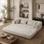 Canapé-lit convertible de 78,9 pouces, canapé-lit pliant en chenille, siège élégant avec deux coussins de dossier et deux coussins décoratifs, canapé de bricolage avec accoudoirs amovibles, idéal comme salon sur pied-391192841