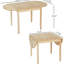Table de salle à manger pliante en bois massif, bureau de salle à manger Kichen à abattants pour petits espaces, petite cuisine, table ronde pliante extensible pour la maison, appartement, bureau, naturel