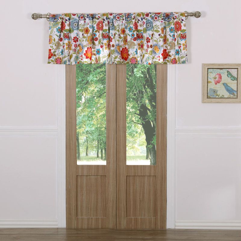Greenland Home Fashions Astoria White Window Valance – 19" H x 84" W Lined Polyester Curtain With Rod Pocket And 2" Header