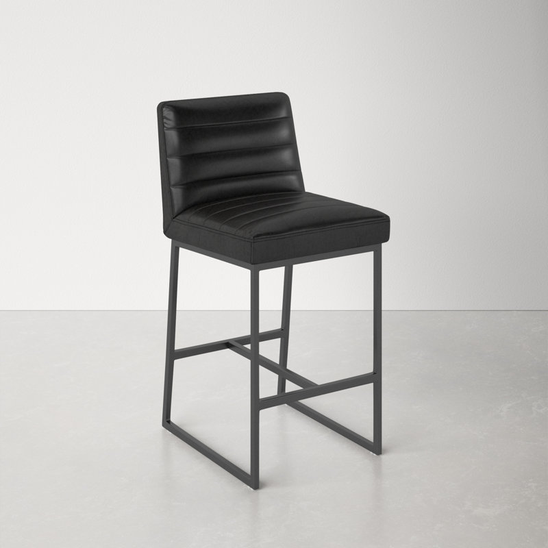 Spyros Counter Stool - Havana Dark Brown, Counter Stool (26" Seat Height), Black