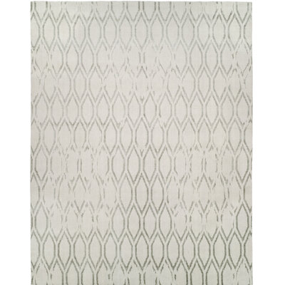 Tapis gris géométrique tissé à la main