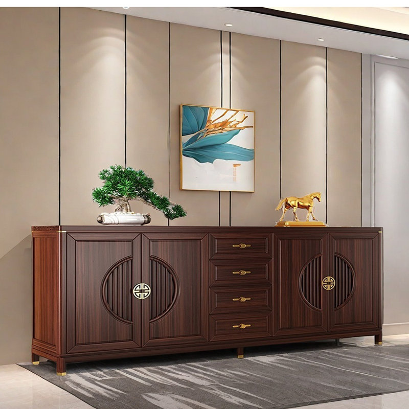 New Chinese Style Solid Wood Sideboard