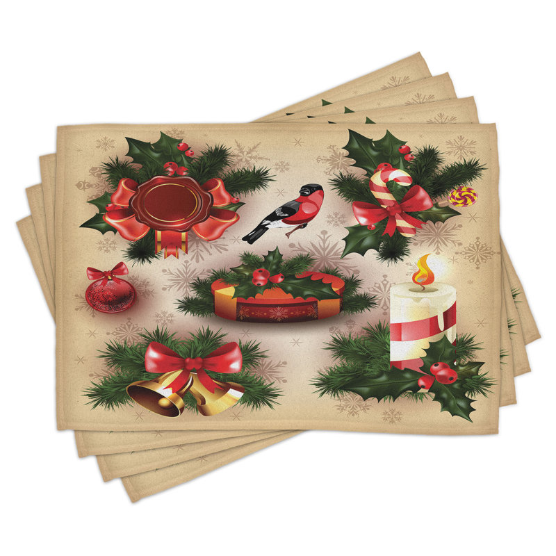 Ensemble de 8 tapis décoratifs de Noël East Urban Home, 8 pièces, multicolore