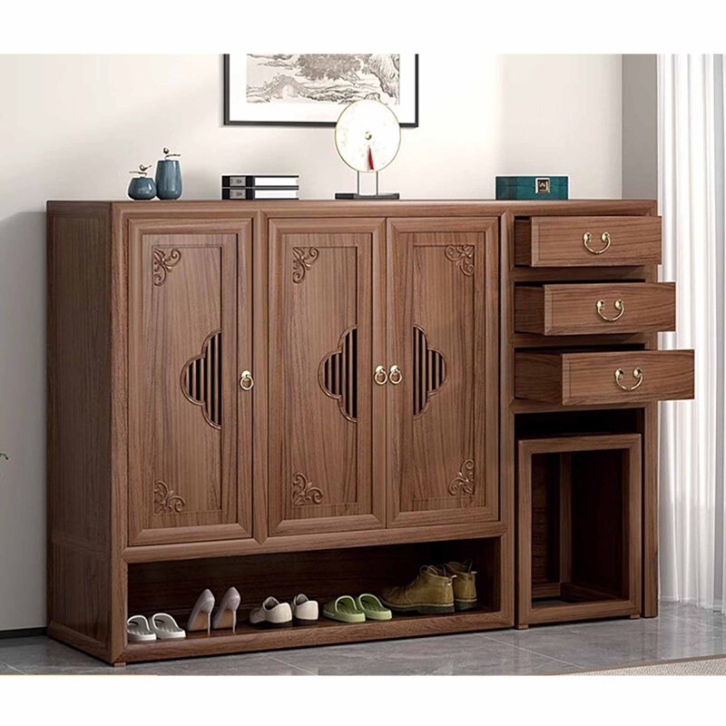 Armoire de rangement pour chaussures Stogner, Brun