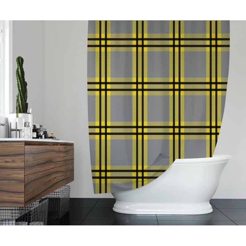 Shaan Plaid Shower Curtain, 90" H x 70" W