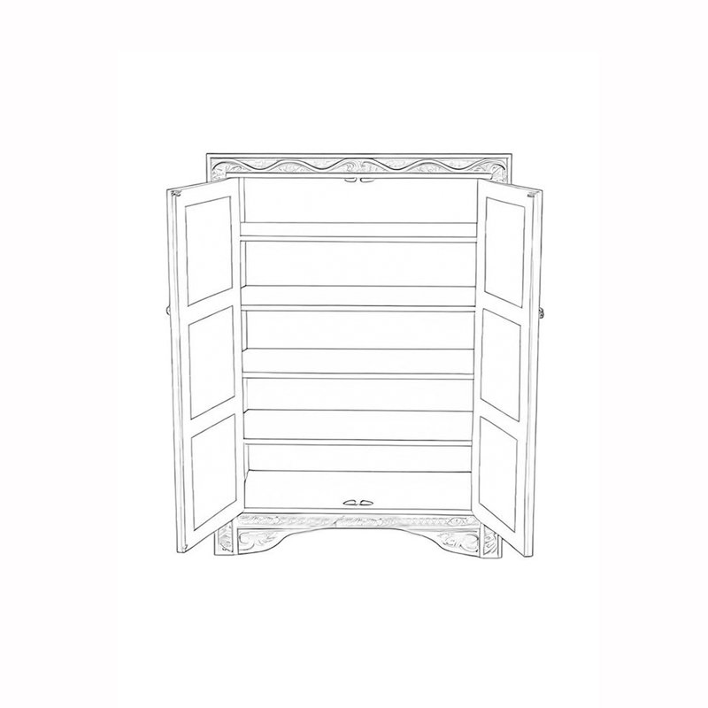 Southeast Asian style solid wood accent cabinet