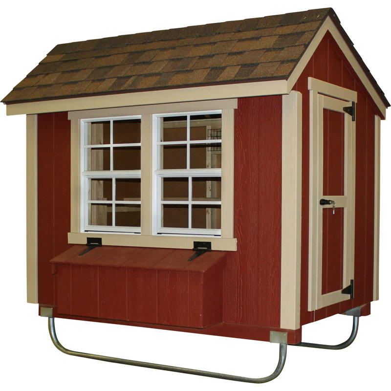 24 Square Feet Chicken Coop with Nesting Box For Up To 8 Chickens