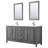 Daria 72'' Double Bathroom Vanity with Carrara Marble Top with Mirror-1077856330-1077856369