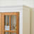 Cabinets | 71.2" H x 33" W Freestanding Farmhouse Display Pantry Cabinet | Off-white &amp; Tan Brown | Adjustable Shelves | Lattice Glass Door | Bamboo,MDF | Hallways-2082679189