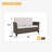 52? Wide Patio Outdoor All-Weather Wicker Loveseat With Olefin Cushions-1435480237