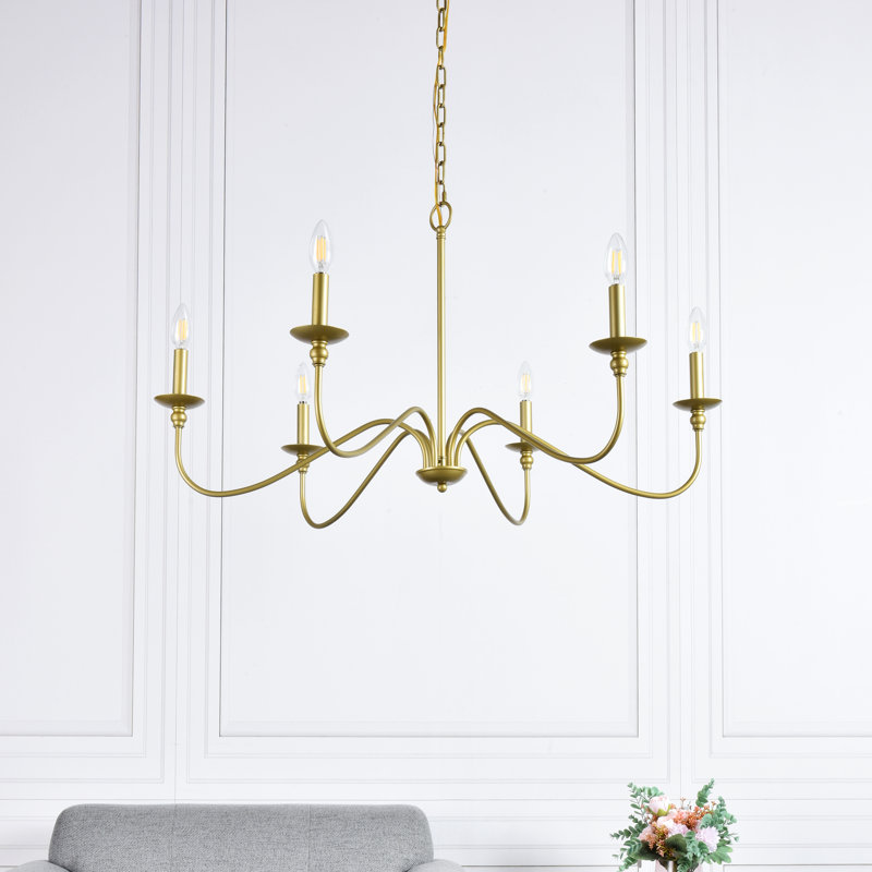 Ableton Iron 6-Light Chandelier, Laiton, H 19 po x l 36 po x P 36 po